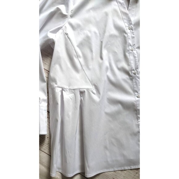 Zac &Rachel Woman Shirt White Peplum Lond Sleeves Button Up Cotton Blend Size 2X - Picture 5 of 11